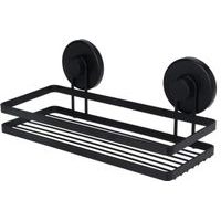 police koup.1p.rovná 25x10x8,7cm, ČERNÁ, 2přísavky, kov