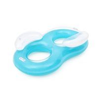 Nafukovací dvojitý kruh s madly modrý - 188x117 cm