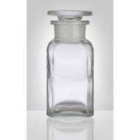 dóza-prachovnice 100ml-čtv.čirá, zabr.víko, sklo