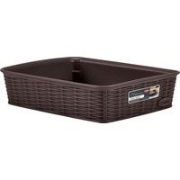 košík 25x19,5x6cm, tm.hnědý ELEG.-M, im.ratan