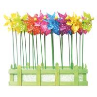 zápich Větrník 9cm, PUNTÍKY pvc+dřevo, dekorace