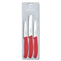 VICTORINOX NOŽE NA ZELENINU VICTORINOX 3KS, ČERVENÁ_hamashop