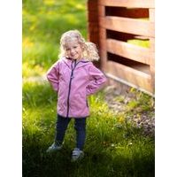 Unuo, Dětská softshellová bunda bez zateplení pružná Basic, Starorůžová