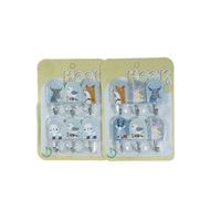 háček- 6ks-ZVÍŘÁTKA-MIX DEKORŮ, samolep., kov/plast