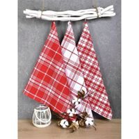 utěrka 3ks 70x45cm červ.KÁRO-kuch., 100%bavlna