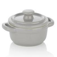 KELA Zapékací miska pekáček s poklicí MALIN 10 x 8 cm šedá KL-15290