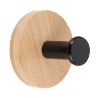 háček- 2ks-ČERNÝ kulatý, samolep., kov/bambus