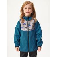 Unuo Dětská softshellová bunda s fleecem Basic, Kobaltová, Bagr