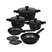 BERLINGERHAUS Sada nádobí s titanovým povrchem 10 ks Matte Black Collection BH-8197
