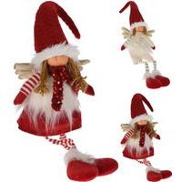 anděl 65cm vánoční, sedící, nohatý, 2druhy, textil