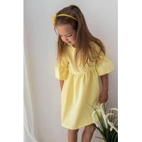 Dívčí slavnostní boho šaty pastelová žlutá