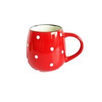 TORO HRNEK ČERVENÝ S BÍLÝMI PUNTÍKY, 460ML, KERAMIKA_hamashop