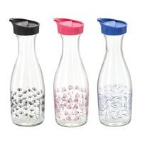 karafa 1,0l, ODESA, 3barvy DEKOR, sklo, uz.víčko