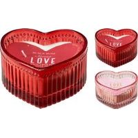 svíčka 1ks LOVE, ve skle, 9x4cm, mix barev