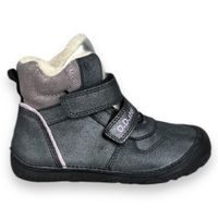 DDstep dětské zimní barefoot boty - Třpytivé černé