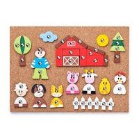 Korková deska s přibíjejícími tvary - Zvířátka, 150 dílů
