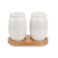 slánka+pepř. 2-dílná se stojánkem, porcelán/bambus