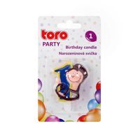 TORO SVÍČKA DORTOVÁ, ČÍSLICE 1 "OPIČKA", 5X4X1,3CM_hamashop