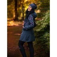 Unuo Dámský softshellový kabát s fleecem Street, Černá, Kytky