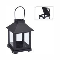 lucerna 8x11,5cm, černá, na čaj.svíčku, kov