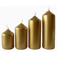 Provence Svíčka adventní zlatá 4 velikosti, průměr 4 cm_hamashop
