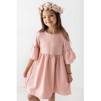 Dívčí slavnostní boho šaty pudrově růžové