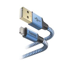 Hama MFi USB kabel Reflective pro Apple, USB-A Lightning 1,5 m, modrý