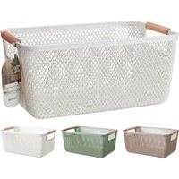 košík 31x20x14cm, 3barvy, plast, ucha Bambus