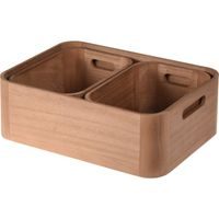 HOMESTYLING Sada košíků 3 ks bambus/len KO-KR9000090