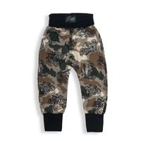 ESITO Dětské tepláky s vysokým pasem Čtyřkolky - hnědá