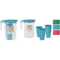džbán 1,75l + 4kelímky 0,35l, 3barvy, plast