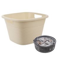 O Dřez UH LOOP s uchy 16,8 l béžová+dárek kolíčky prádelní UH v košíku 50 ks