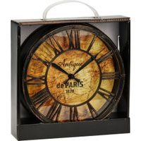 hodiny d30cm, chrom/bílé, kulaté nástěnné, plast