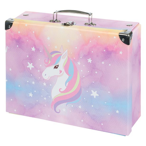 BAAGL Skládací školní kufřík Rainbow Unicorn s kováním