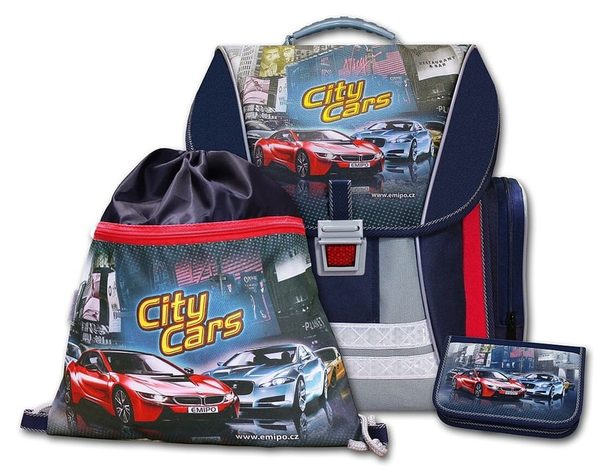 EMIPO Školský batohový set City Cars 3-dílný