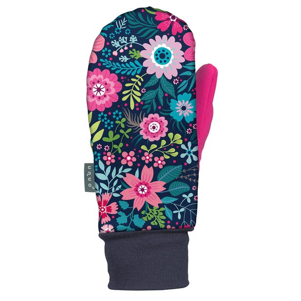 Unuo, Dětské softshellové rukavice s fleecem, Květinky