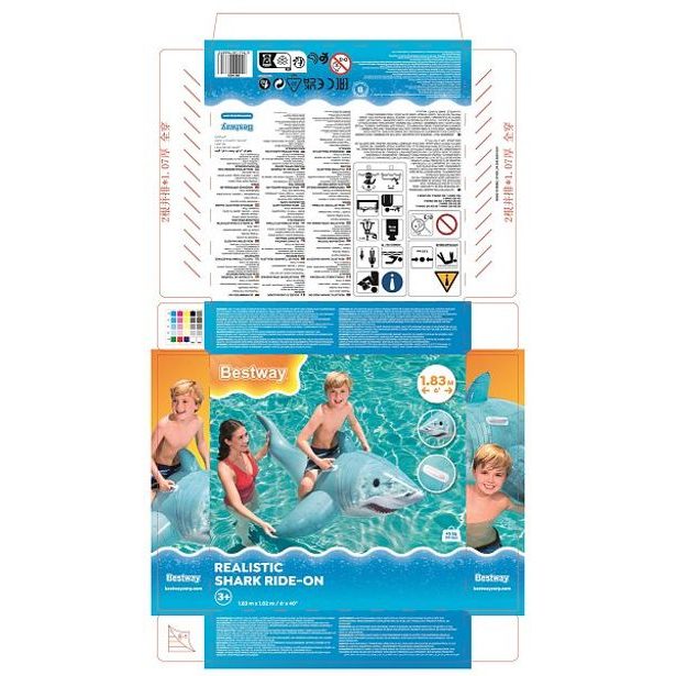 Nafukovací žralok s držadly, 1,83m x 1,02m