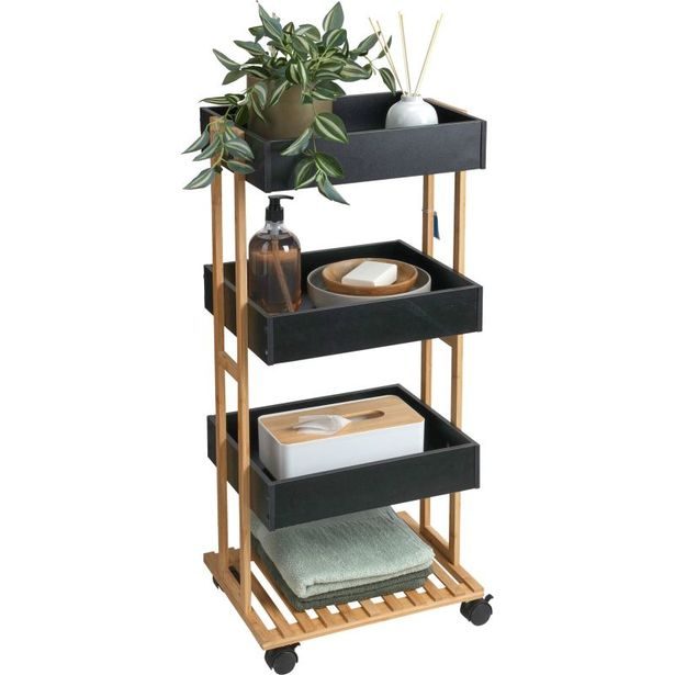 EXCELLENT HOUSEWARE Pojízdný regál do koupelny 4 police 88 cm KO-KR8000040