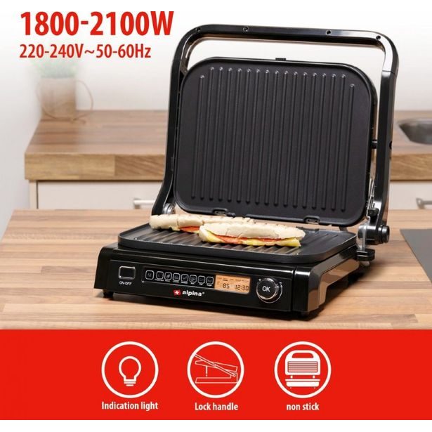 ALPINA Kontaktní gril s automatickými programy 2100W ED-247344