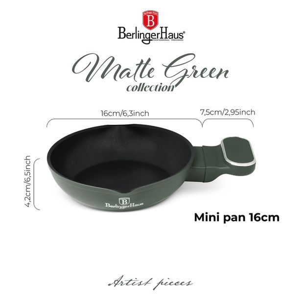 BERLINGERHAUS Pánev s titanovým povrchem 16 cm Matte Green Collection BH-8205
