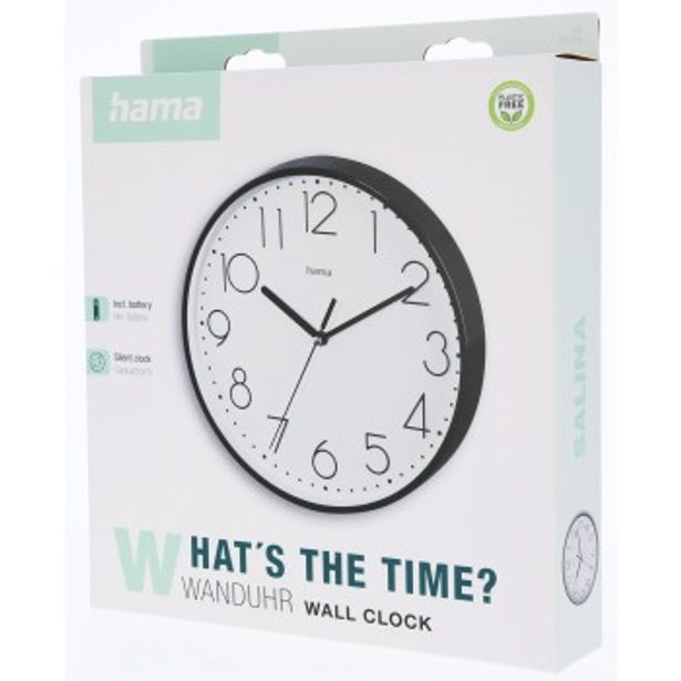 Hama Salina, nástěnné hodiny, průměr 22 cm, tichý chod, bílé/černé