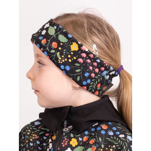 Unuo, Dětská čelenka fleecová Elise, Černá, Zahrada