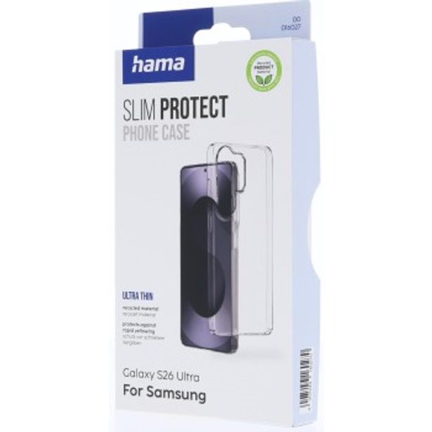 Hama Slim Protect, kryt pro Samsung Galaxy S26 Ultra, ultra tenký, 20% recyklov. mat., průhledný