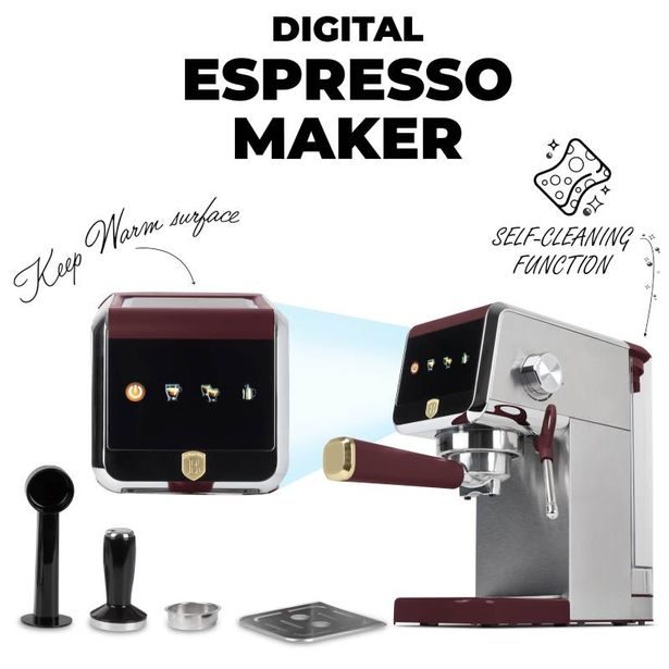 BERLINGERHAUS Automatický a pákový kávovar digitální 2v1 Leonardo Collection BH-9623
