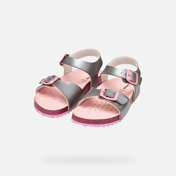 Stříbrné dívčí sandály Geox Adriel Girl