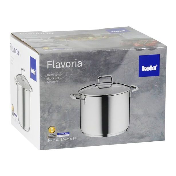 KELA Hrnec s poklicí nerez 18/10 FLAVORIA 8 l KL-10177