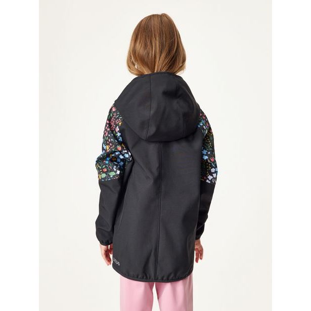 Unuo, Dětská softshellová bunda s fleecem Slim, Černá, Zahrada