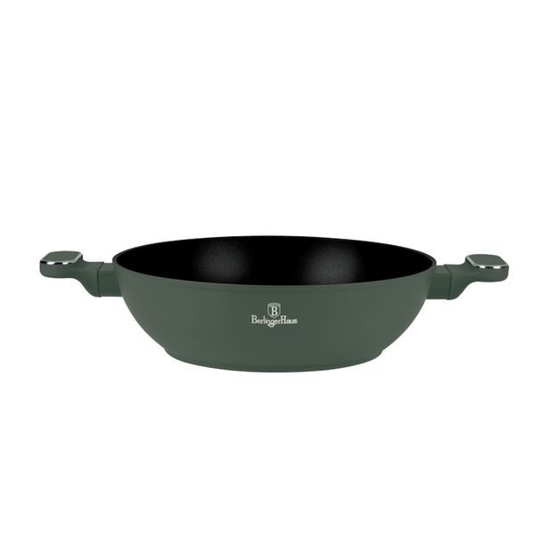 BERLINGERHAUS Pánev wok s poklicí a titanovým povrchem 30 cm Matte Green Collection BH-8160