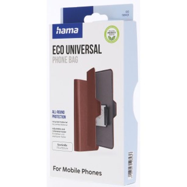 Hama Eco Universal, pouzdro-knížka na mobil, pro zařízení do 7,5x15,3 cm, hnědé