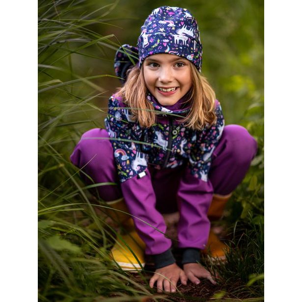 Unuo, Dětská čepice fleecová nespadená, Jednorožci